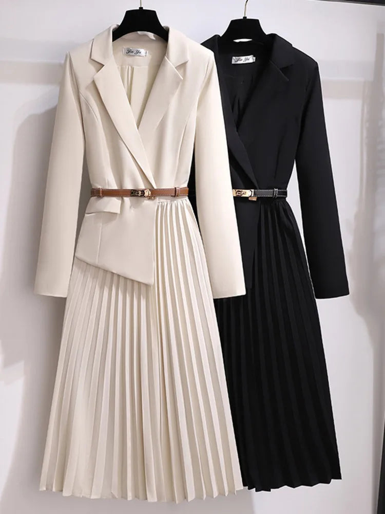 Nicole | Women's Pleated A-Line Midi Dress