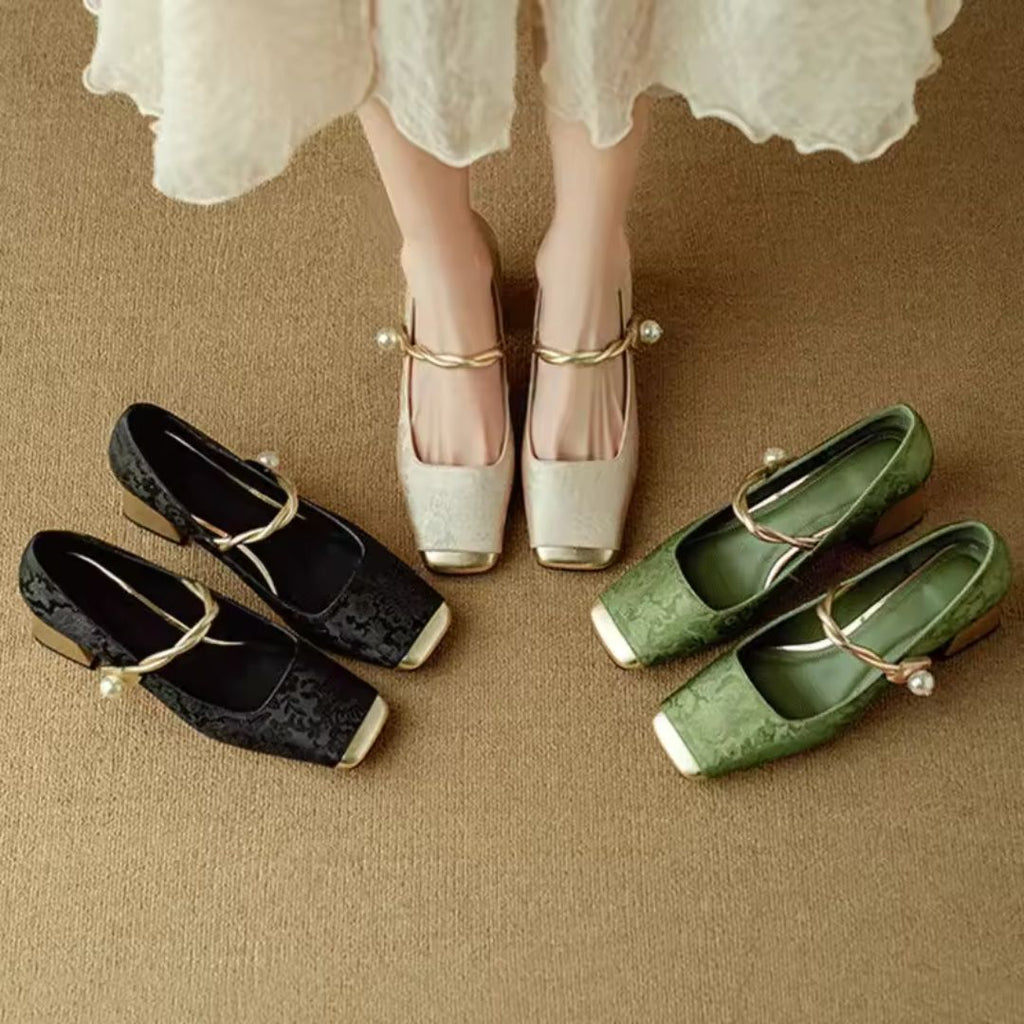 Isabella Pearl Strap Heels