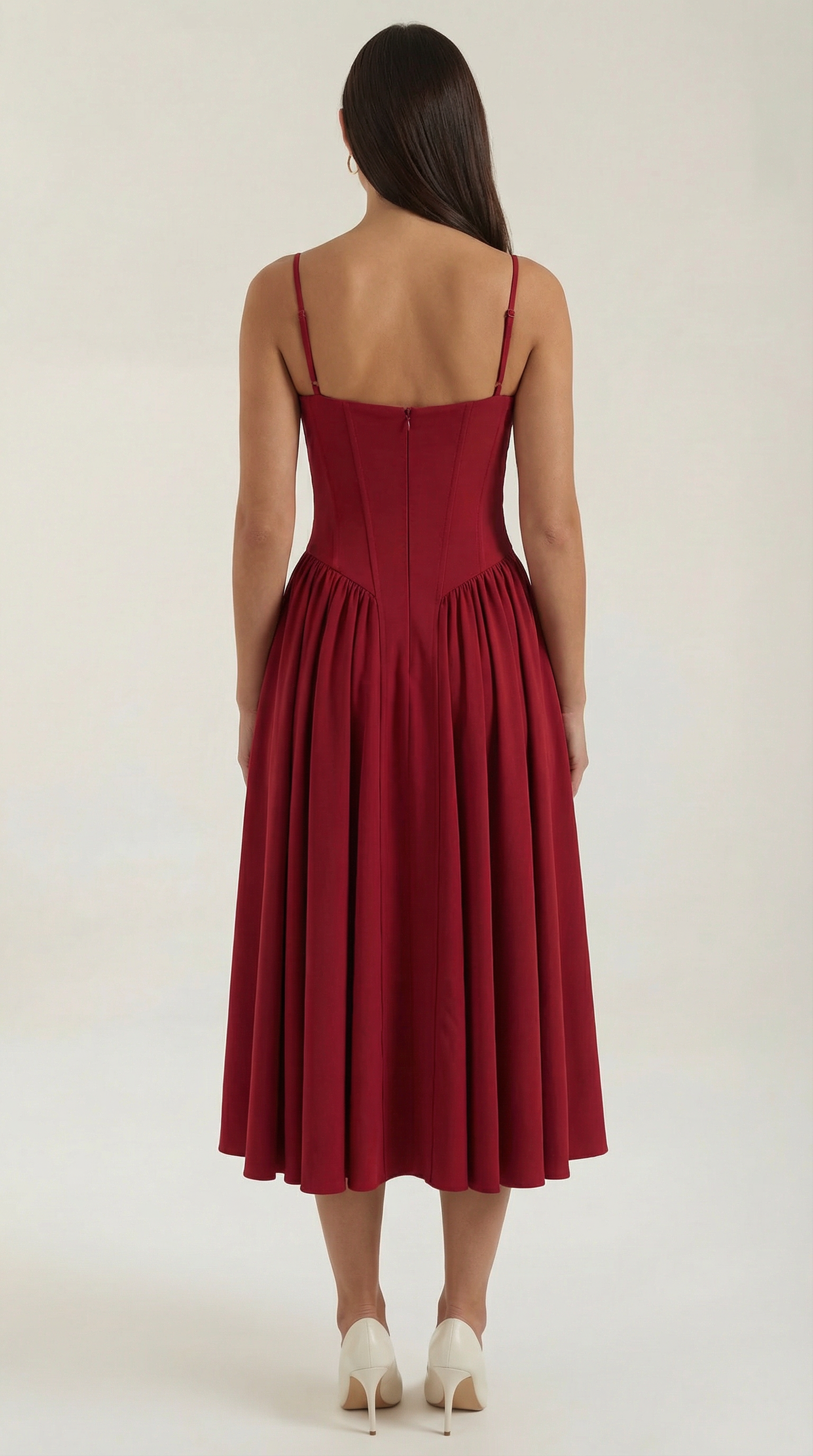 Corset Midi Dress in Elegant Fabric - Perfect for Formal Events and Special Occasions