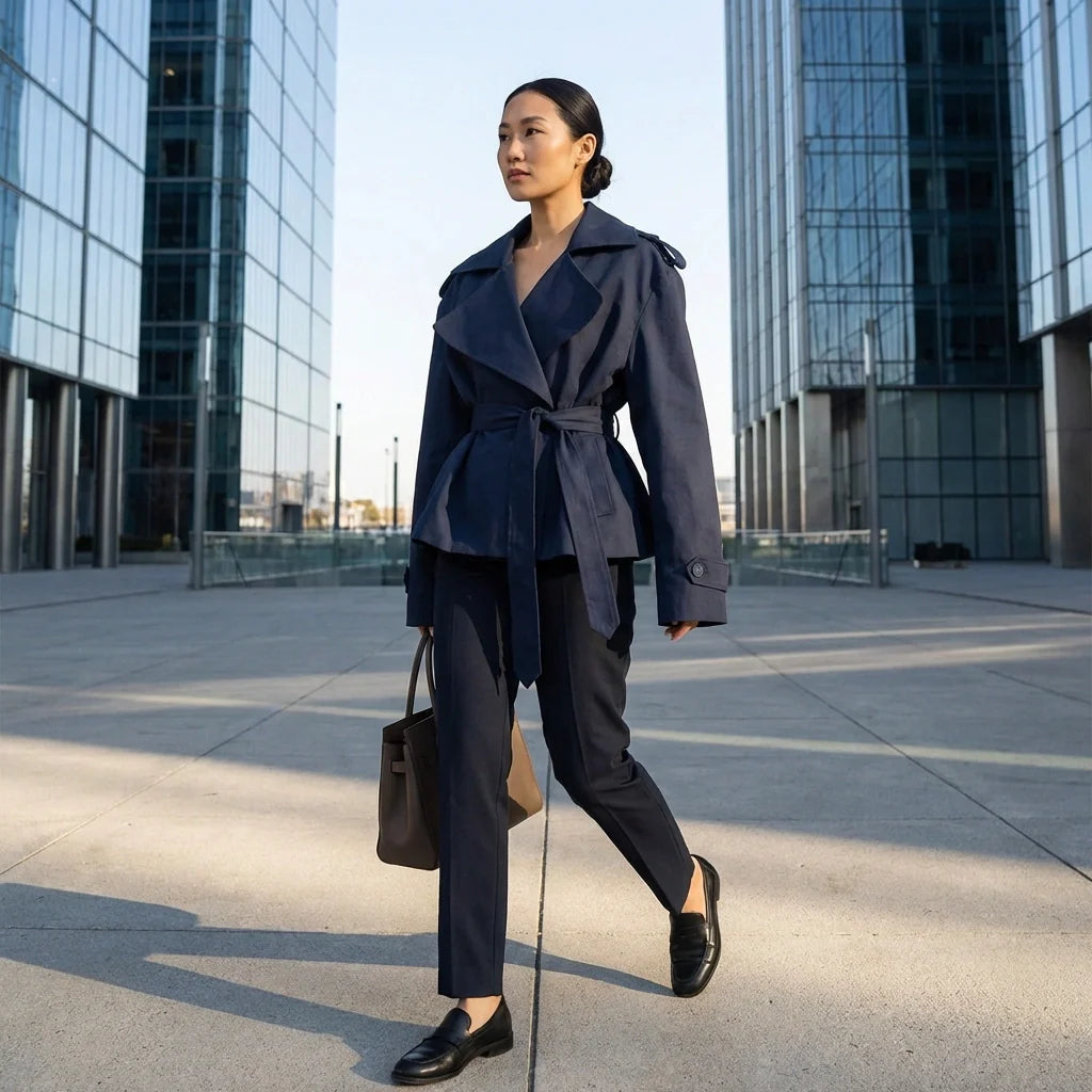Varelle - Structured Belted Short Trench Coat